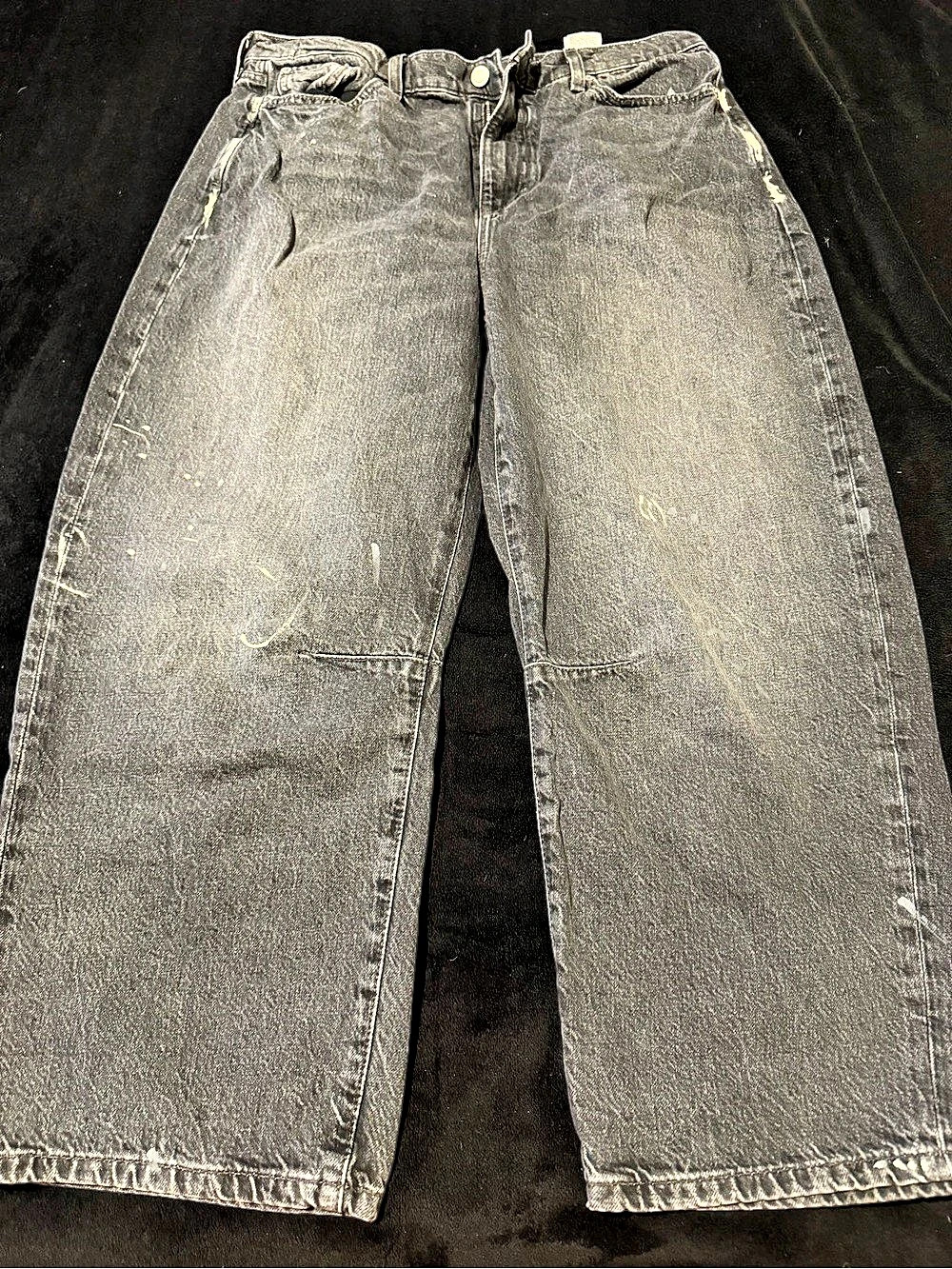 Banana Republic Barrel-Leg Jeans Size 30 Black Splatter